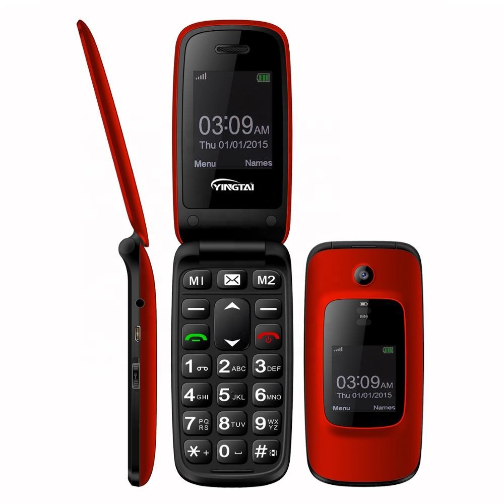 Factory price product 2.0 inch GSM folding keypad mobilephone dual screen quad band handy phone