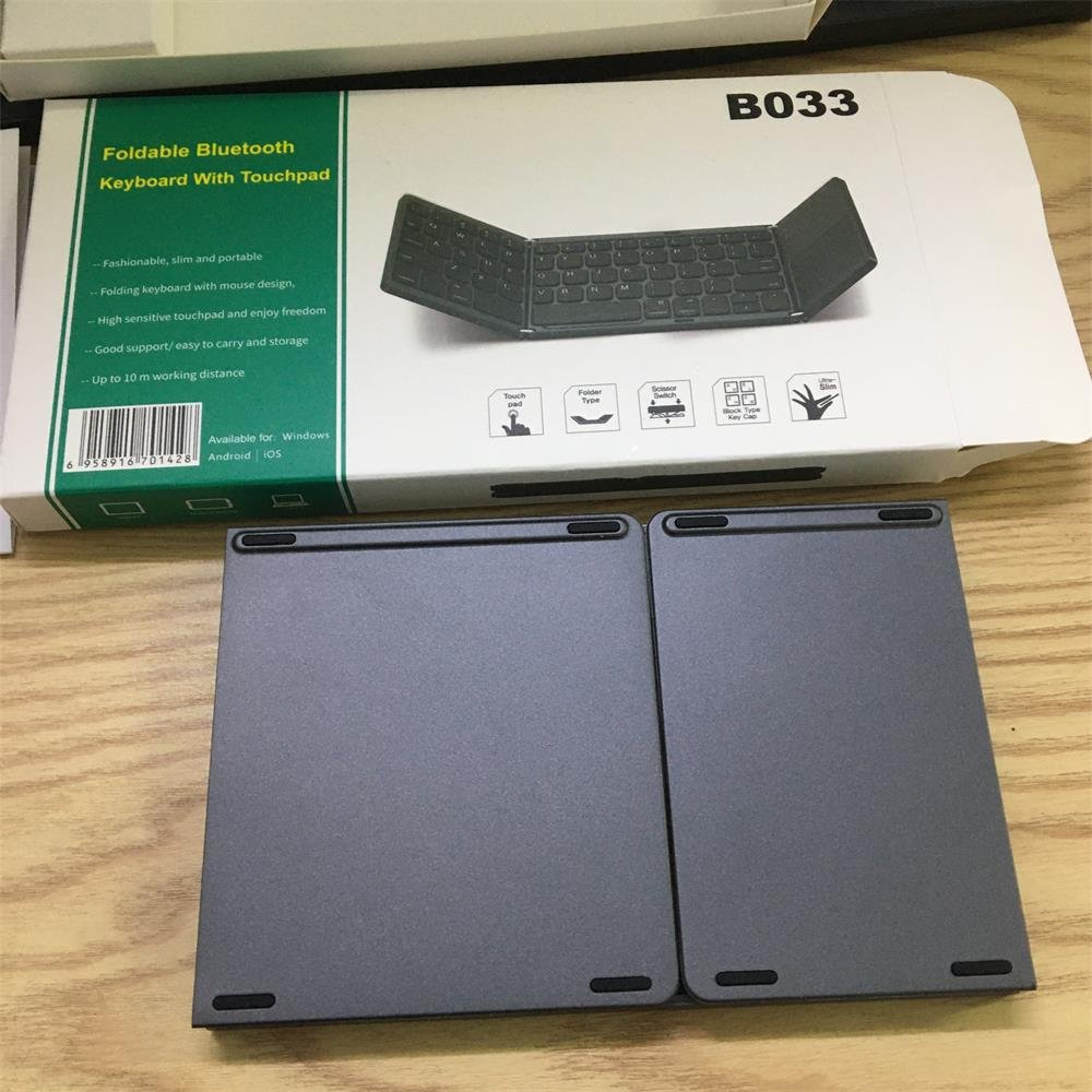 B033 epro Mini Foldable Keyboard with Touchpad Wireless BlueT mini air mouse For Wins Android Phone Tablet PC popular keypad