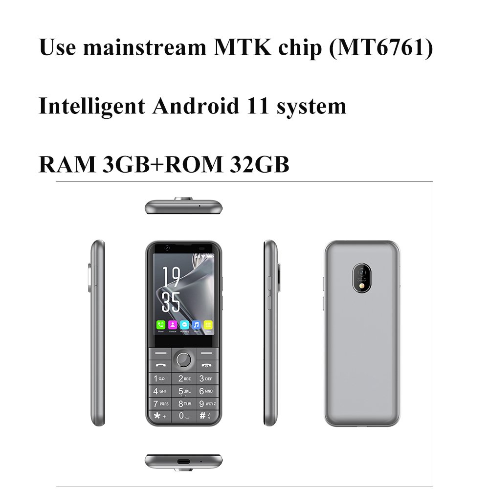 2.8 Inch Dual Sim Card RAM 3GB ROM 32GB 1800mAH Battery Touch Screen 4G Volte Keypad Android Phone