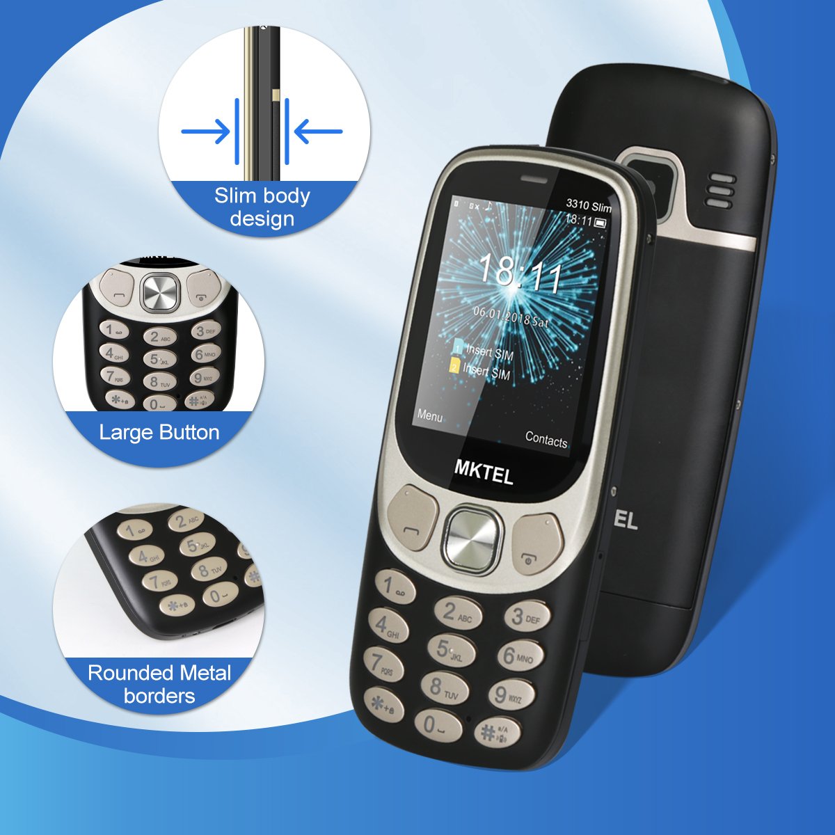 Quality factory Metal housing keypad bar phone 2.4 inch 2G GSM Dual SIM Mobile Phone feature rugged satellite phone