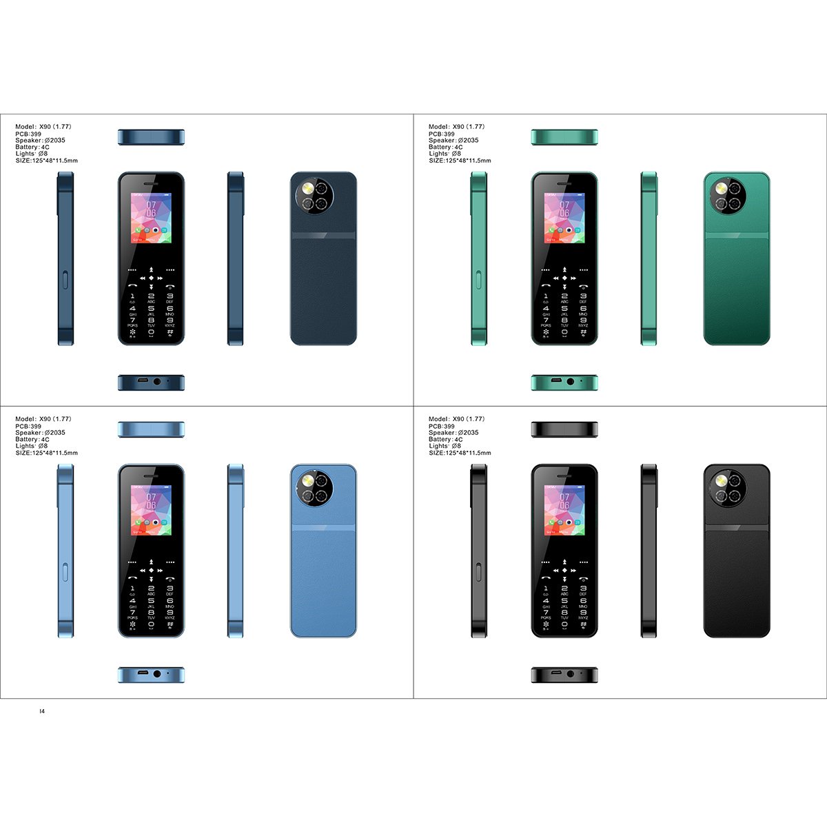 X90 New Original Mobile Phone Multilingual 1.77 inch Dual SIM Cards FM Radio 800mAh Feature Mobile Phone