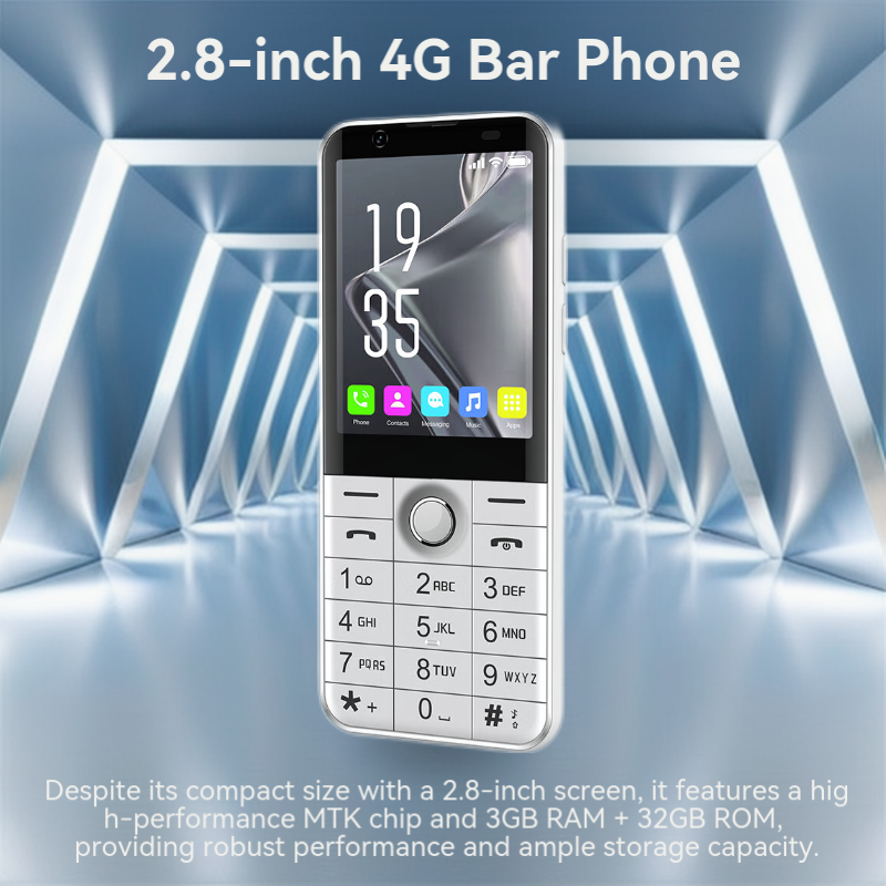 2.8inch Display 2150mAh Battery Dual SIM FM Radio MP3 Loud Speaker Flashlight 2MP+8MP Camera Senior Keyboard Phone