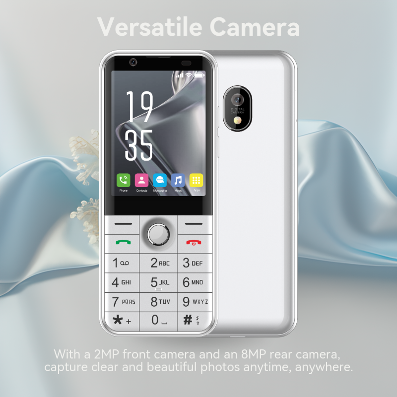 2.8inch Display 2150mAh Battery Dual SIM FM Radio MP3 Loud Speaker Flashlight 2MP+8MP Camera Senior Keyboard Phone