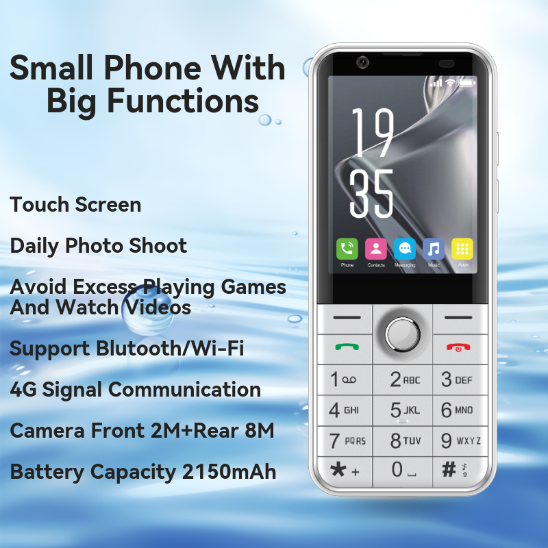 2.8inch Display 2150mAh Battery Dual SIM FM Radio MP3 Loud Speaker Flashlight 2MP+8MP Camera Senior Keyboard Phone