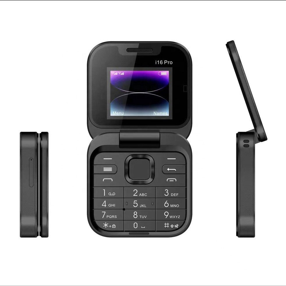 i16Pro mobile phone professional Dual SIM Card GSM Mini Folding feature phone OEM New design Keypad phone 1.8 inches
