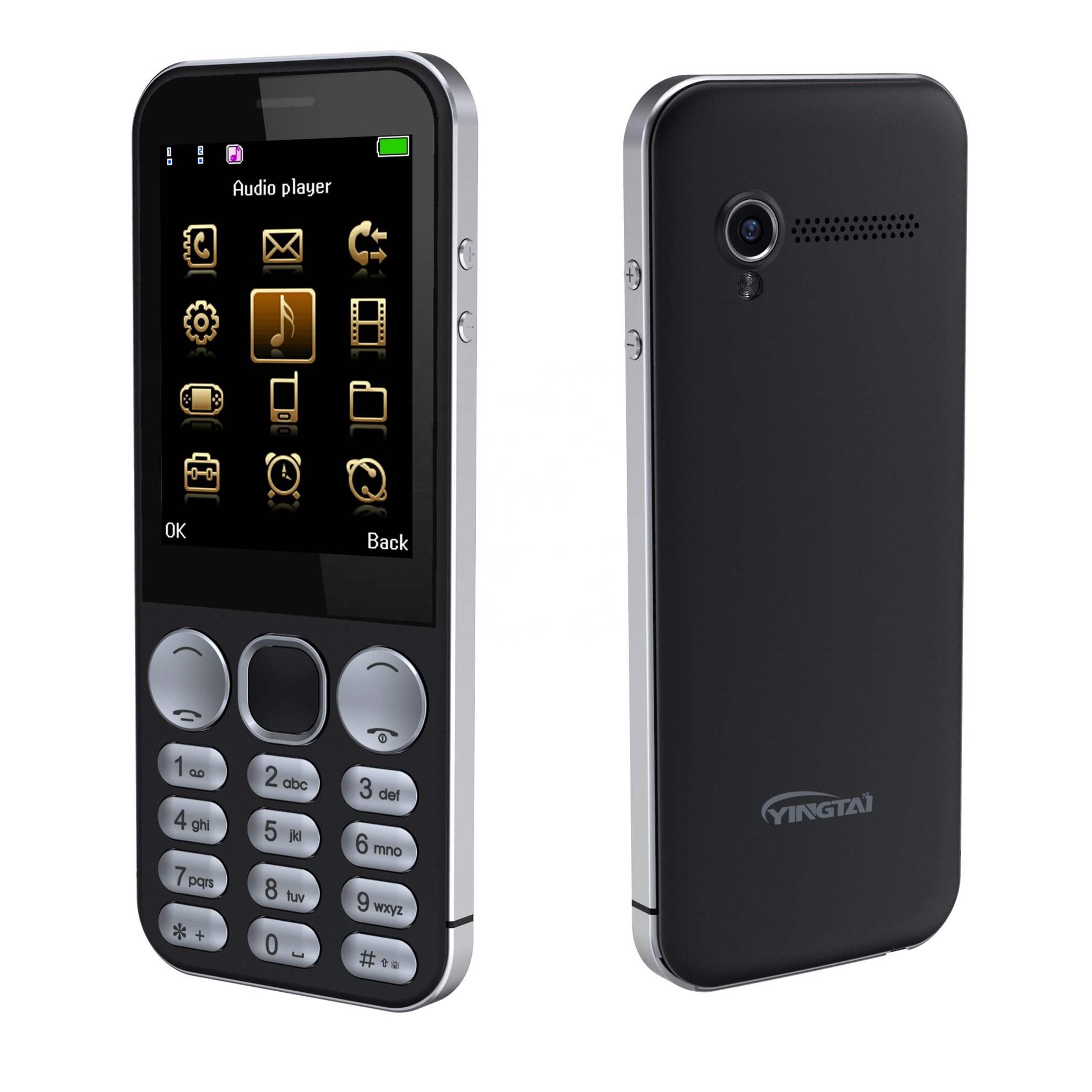 2.8 inch dual sim card metal body mobile phone 3G WCDMA basic keypad feature phone