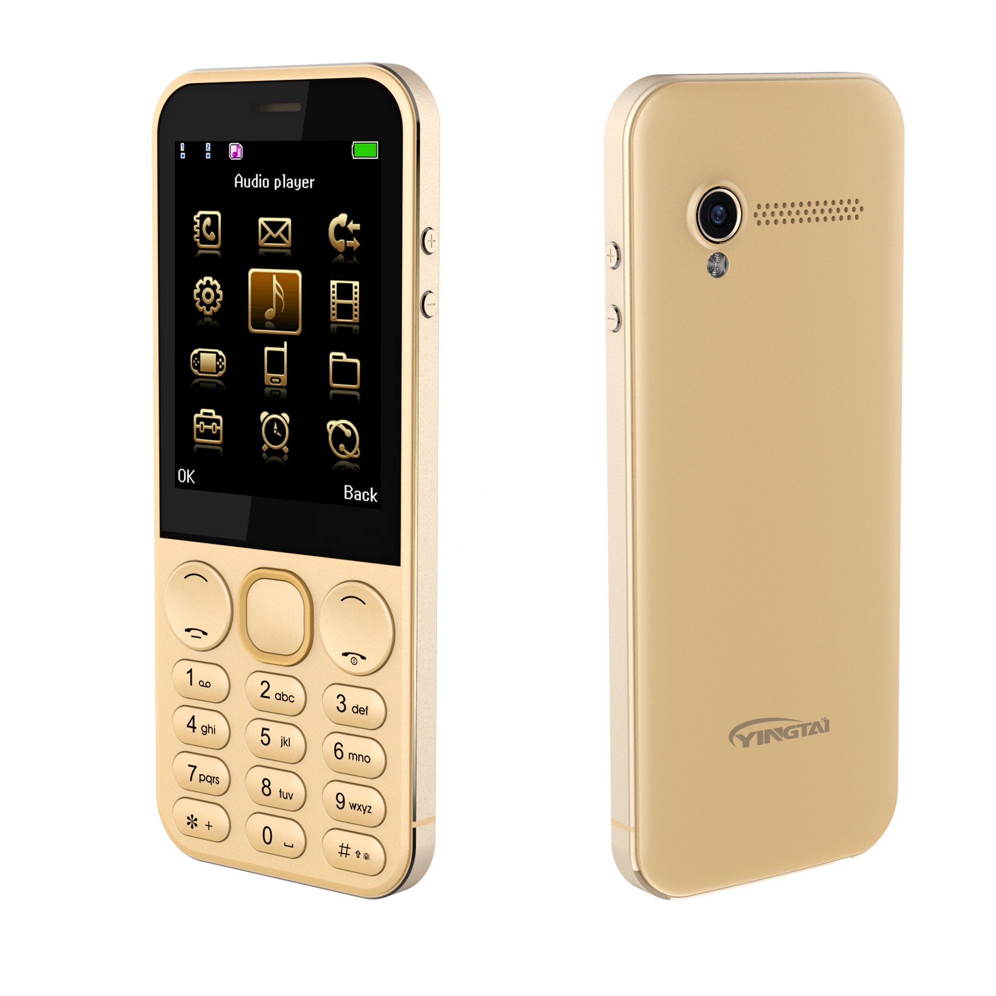 2.8 inch dual sim card metal body mobile phone 3G WCDMA basic keypad feature phone