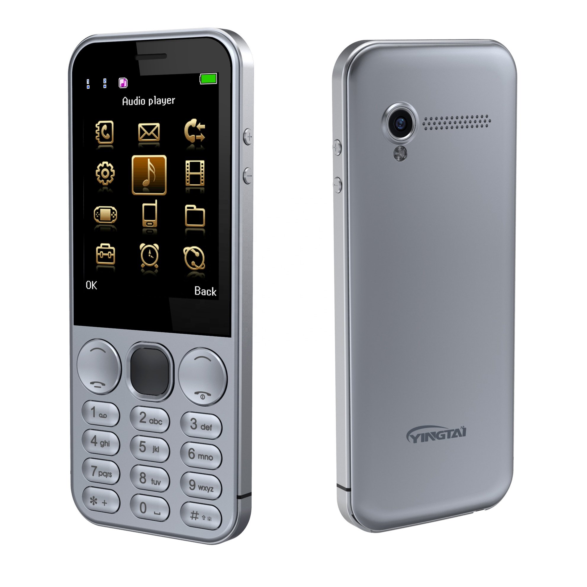 2.8 inch dual sim card metal body mobile phone 3G WCDMA basic keypad feature phone