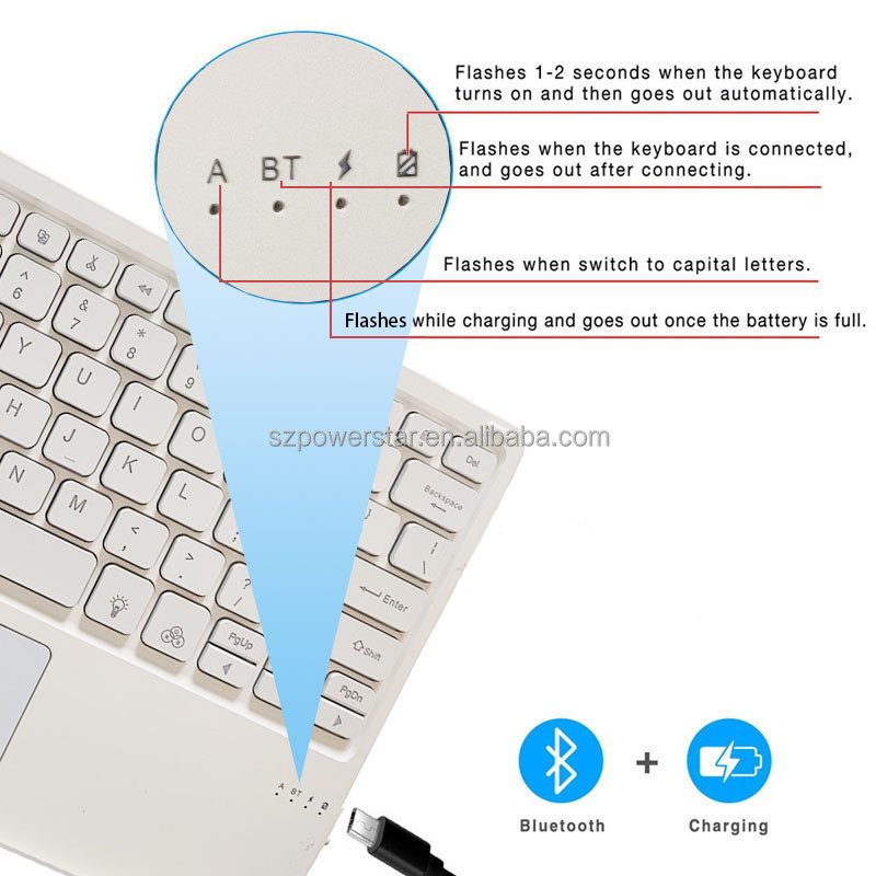 Wireless Blue Tooth Keyboard Case Portable keyboard with touchpad for Windows Android Ios Tablet Ipad Phone
