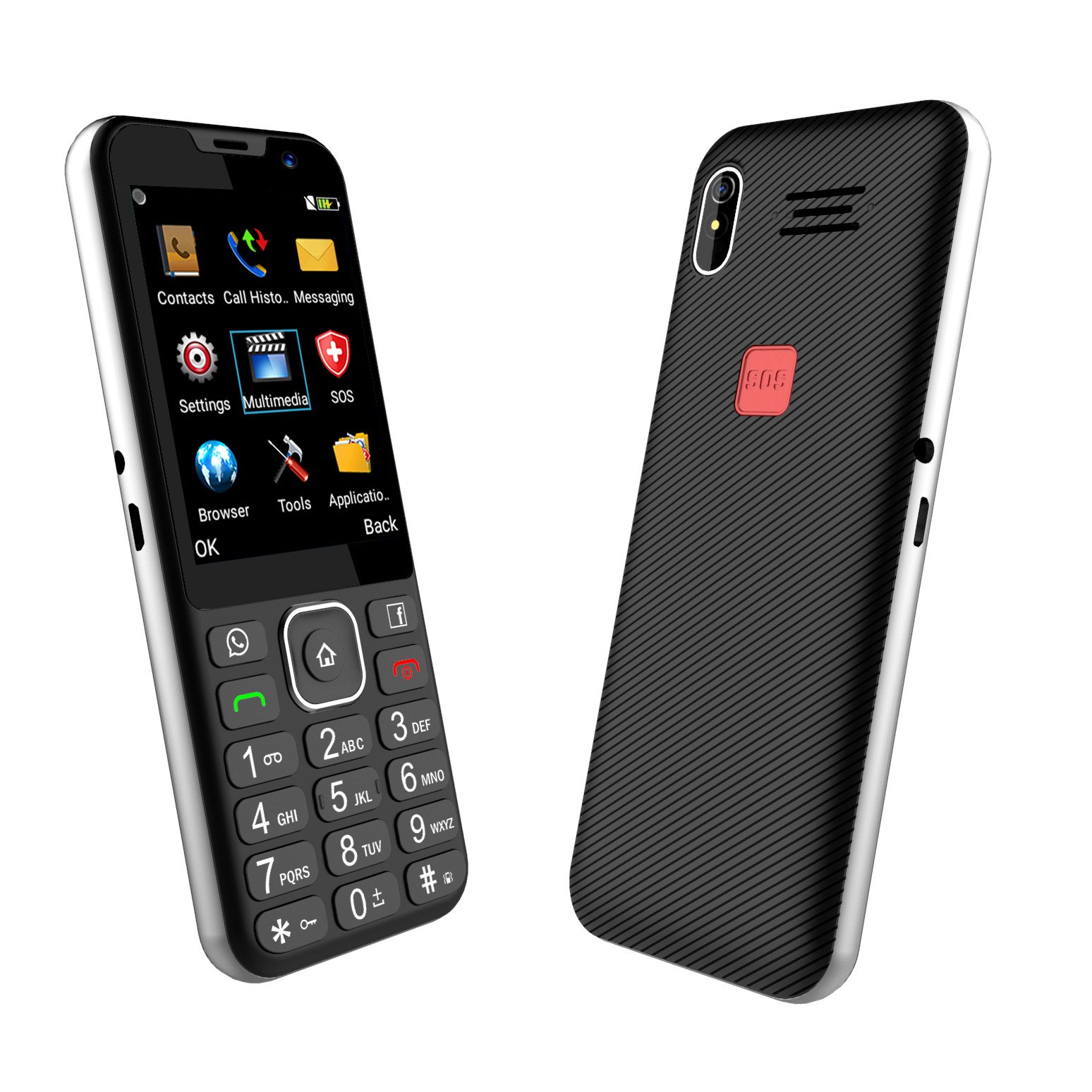 4g volte feature bar phones slim mobile phones with back camera dual camera optional 4GB + 512MB memory
