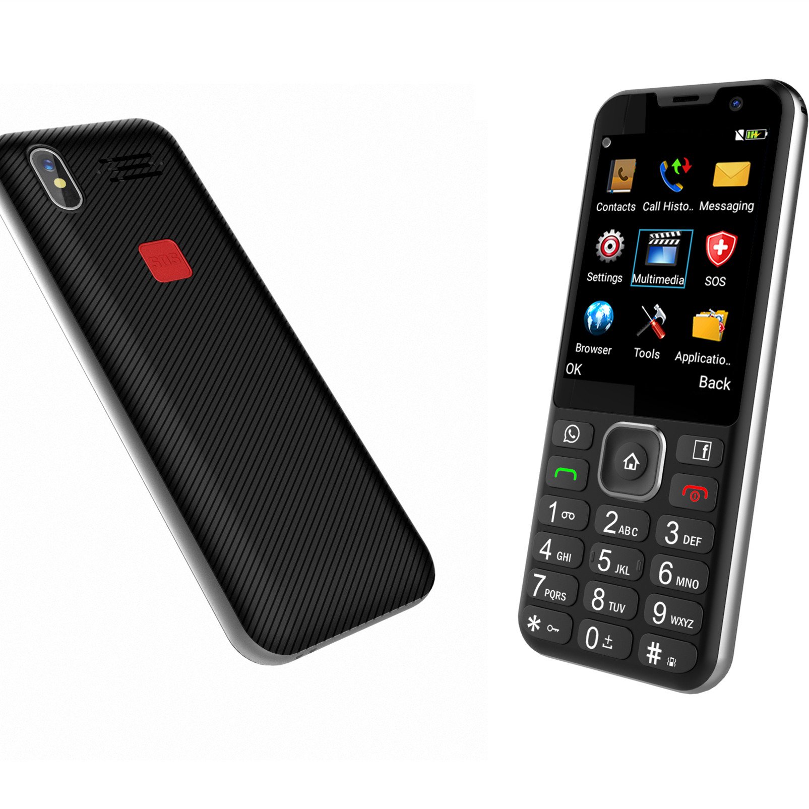 4g volte feature bar phones slim mobile phones with back camera dual camera optional 4GB + 512MB memory