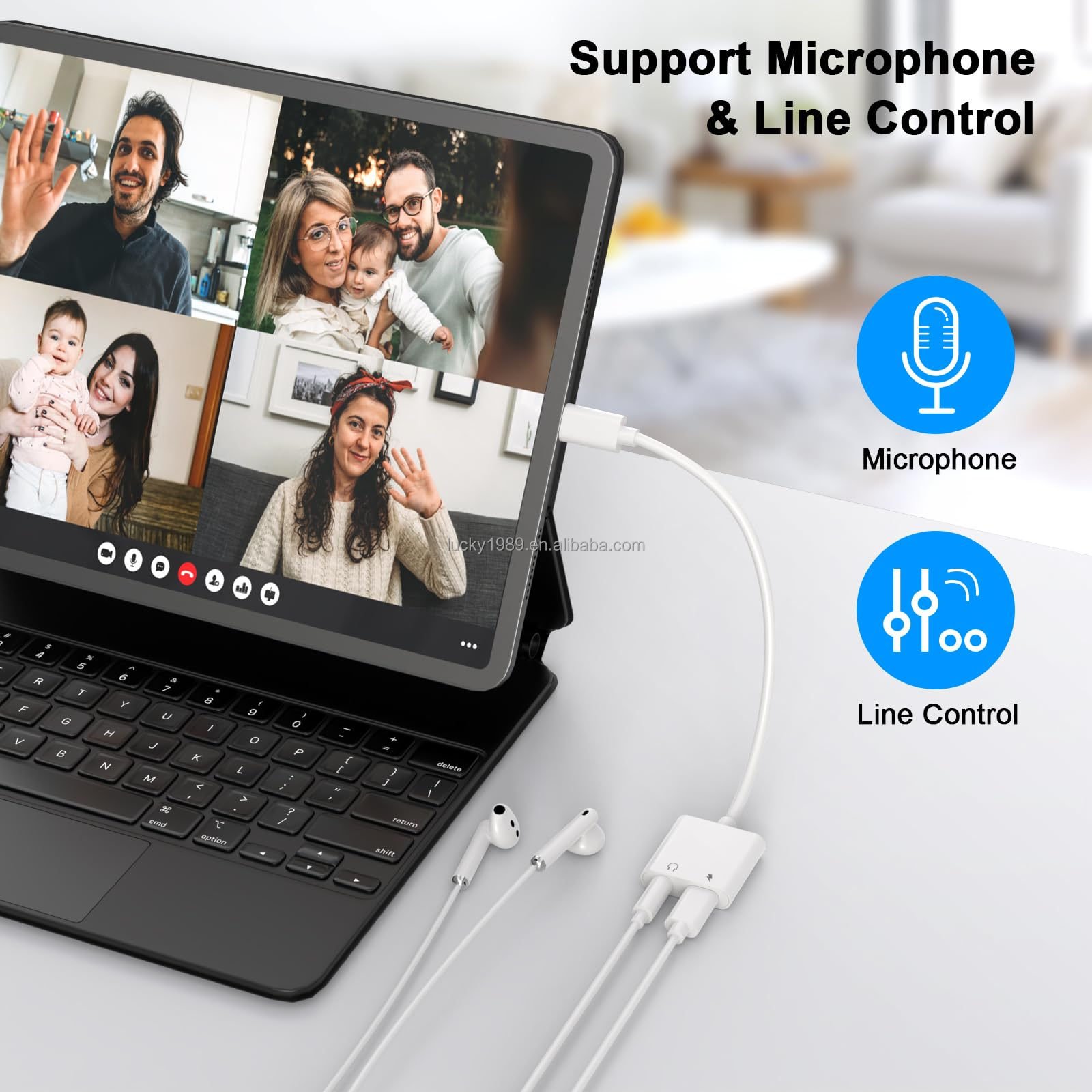 2-in-1 USB C to 3.5mm Auxiliary Audio Adapter Charging Splitter for iPhone 15 with DC Output Headphone Accessories