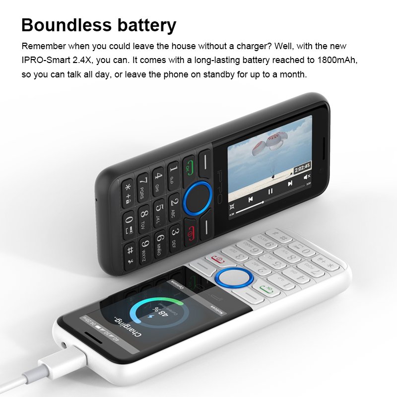 2.4 Inch Phone Unlocked Big Battery Hot Key 3G Button Phone Keypad Call 3G Dual Sim Audio Video Calls Feature Mobile Phone