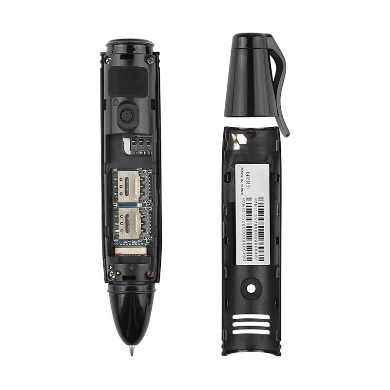 AK007 Small Pen Shape Dialer Mobile Phones with Camera Flashlight Tiny Screen GSM Dual SIM with Recording Mini Pen Cellphone