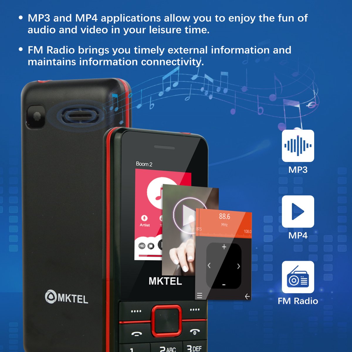 walkie talkie 1.77inch 2G GSM Dual Sim keypad Mobile Phone with MP3 MP4 Player For Tecno for itel for feature phone