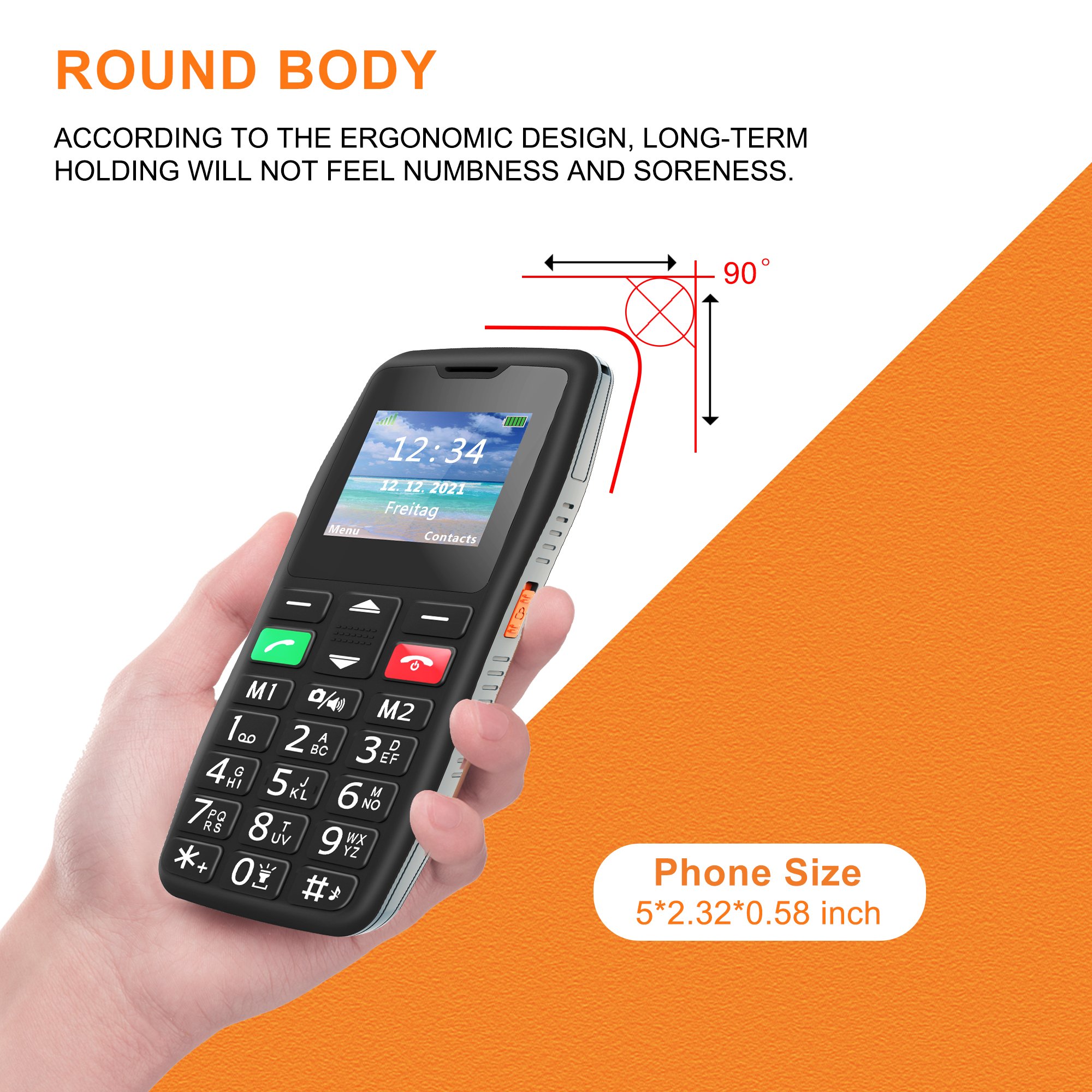 1.77 Inch Dual SIM Card Buttons Feature BAYUDA Bar Phone with LTE 4G keypad mobile phone