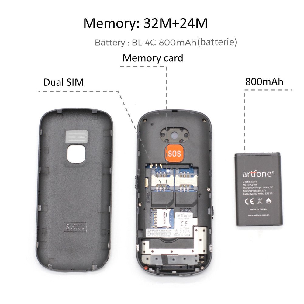 CS181 MTK 2G Senior Phone for elderly people Dual SIM card Featurepone big font big speaker long standby