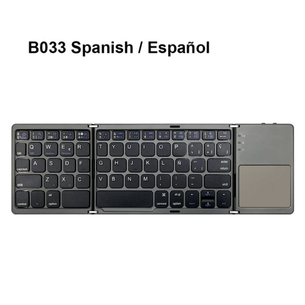 B033 Mini Foldable Keyboard with Touchpad Wireless Air Mouse for Windows Android IOS Phone Tablet PC