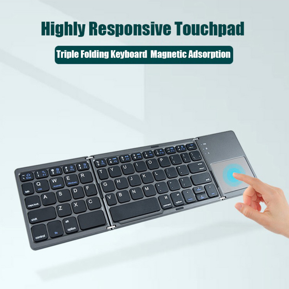 B033 Mini Foldable Keyboard with Touchpad Wireless Air Mouse for Windows Android IOS Phone Tablet PC