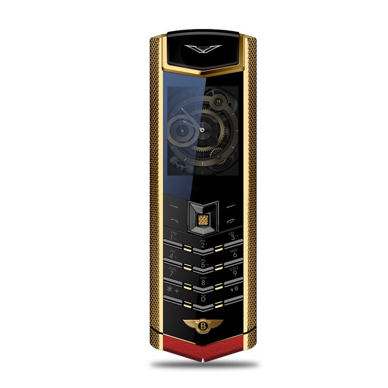 2023 Hot selling unlocked luxury gold Mini phone dialer keypad cell phone elderly mobile phone with Leather case in stock
