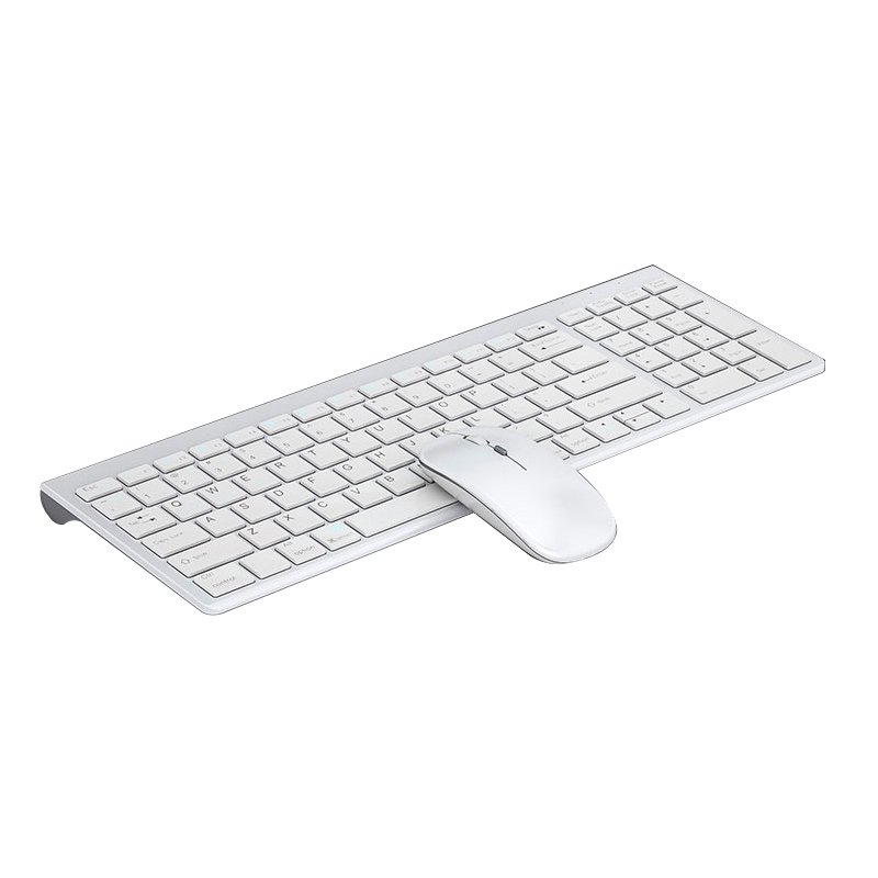 Utra Thin BT keyboard Set Aluminium Alloy Multi Device Wireless Rechargeable Keyboard Mouse Combo