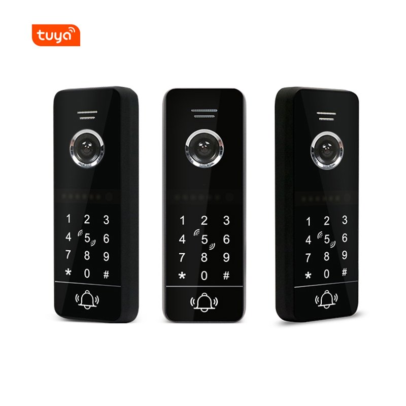 tuya smart wireless ip wifi video interphone intercom mobile phone app security devices keypad passwords codes access control