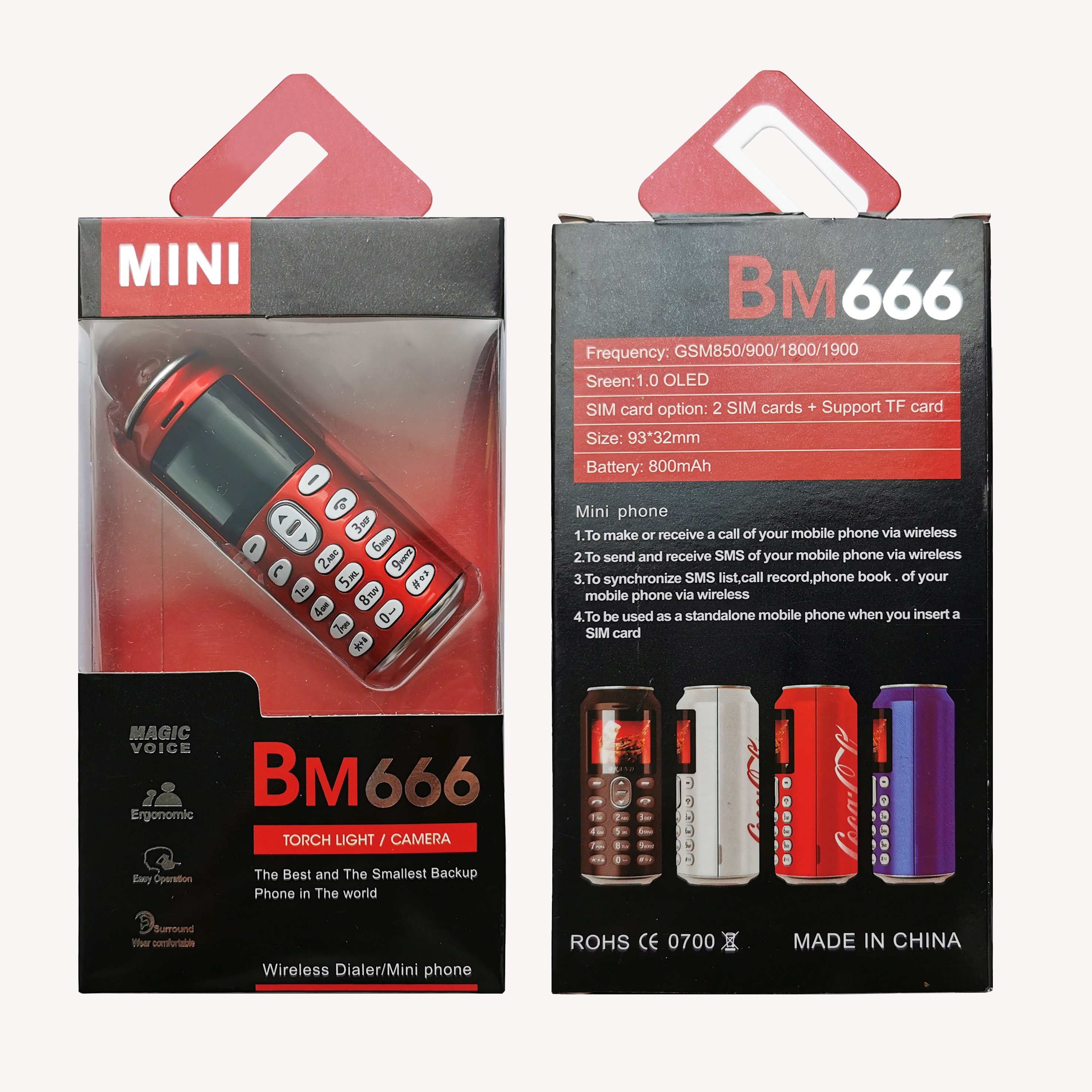 BM666 Mini Mobile Feature Phone Can Shape Card Phone With Camera Multiple Language Easy Use for Elderly Kids