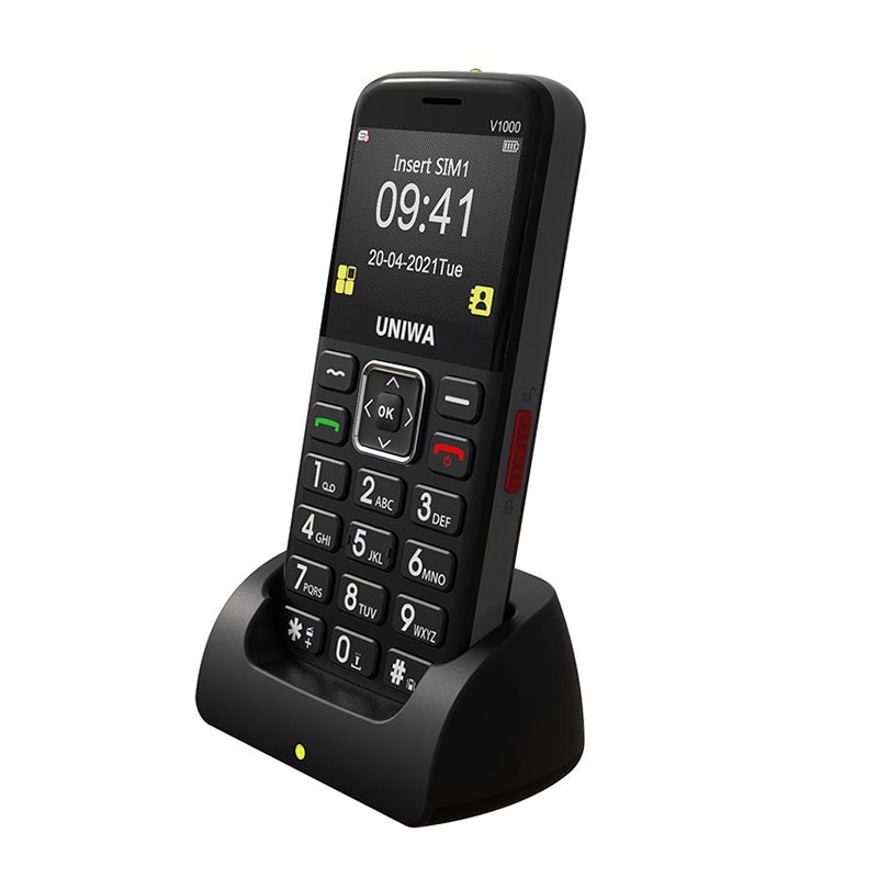UNIWA V1000 Mobile Phone for Elderly with SOS Emergency Call and Loudspeaker