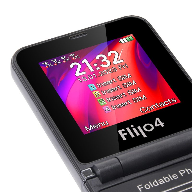 Original Wholesale UNIWA F265 2.55 Inches 4 SIM 4 Standby Keypad Folding Mobile Phone