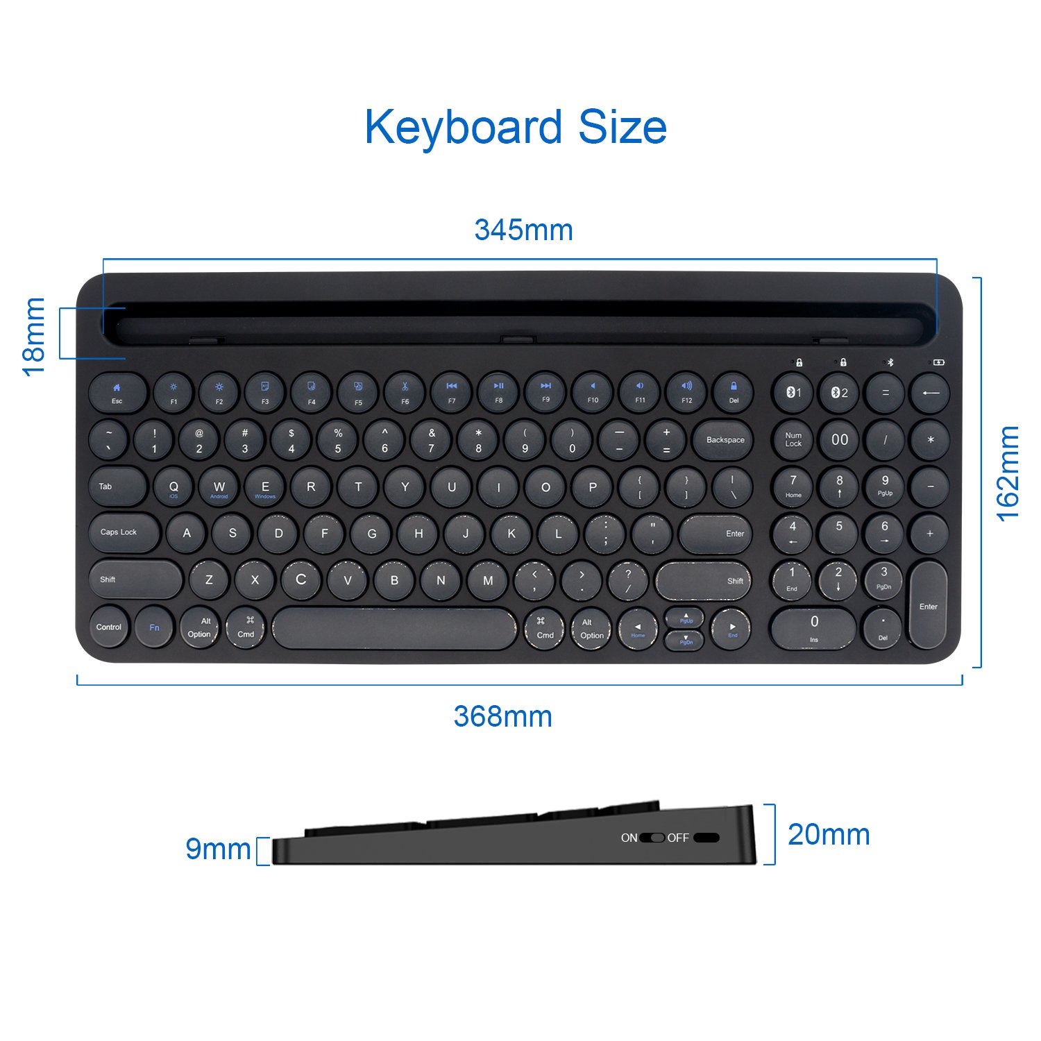 custom logo package language teclado inalambrico Wireless Bt Portable Tablet Keyboard External Multi Device bluetooth keyboard