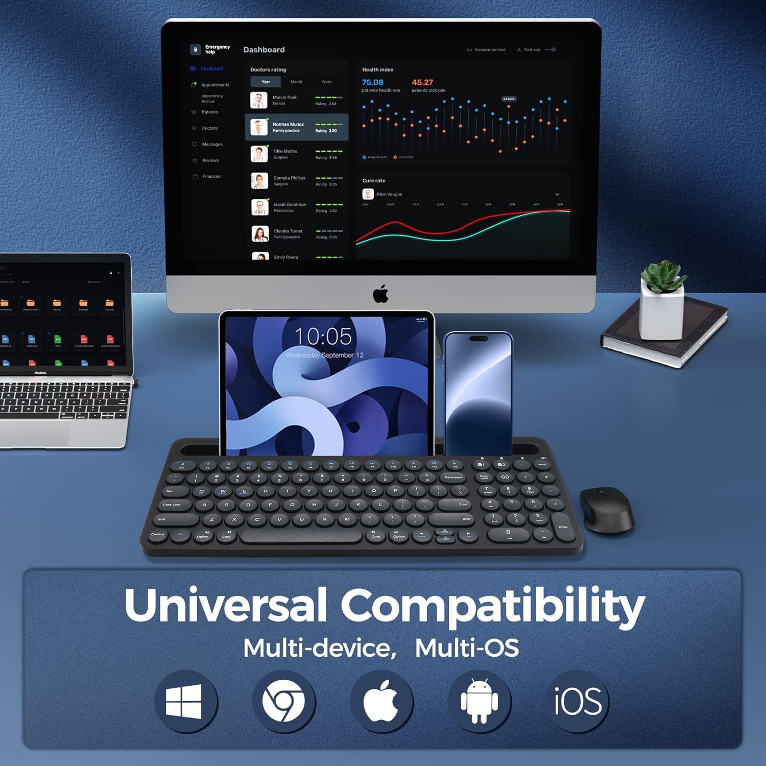 custom logo package language teclado inalambrico Wireless Bt Portable Tablet Keyboard External Multi Device bluetooth keyboard