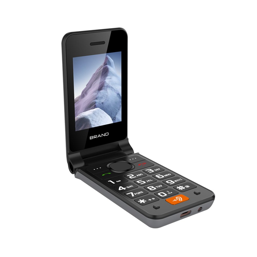 4G flip feature mobile phone dual screen 2.8/1.77 inch big button phone for kids&seniors