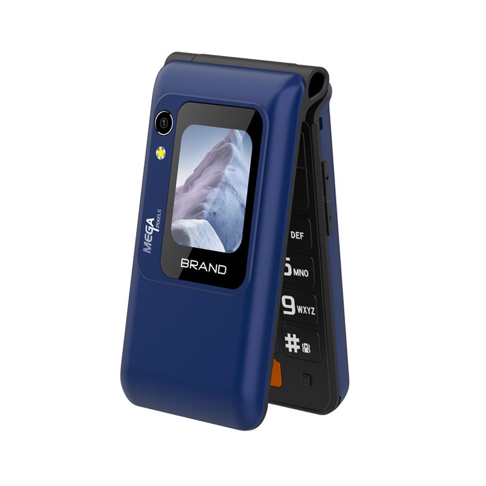 4G flip feature mobile phone dual screen 2.8/1.77 inch big button phone for kids&seniors