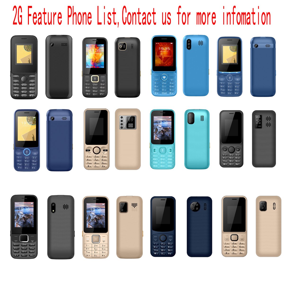 Dual 4 triple sim 3sim card mobile phones 2.4 inch slim body basic kepad bar Low cost non camera free sample mobile phone Oem