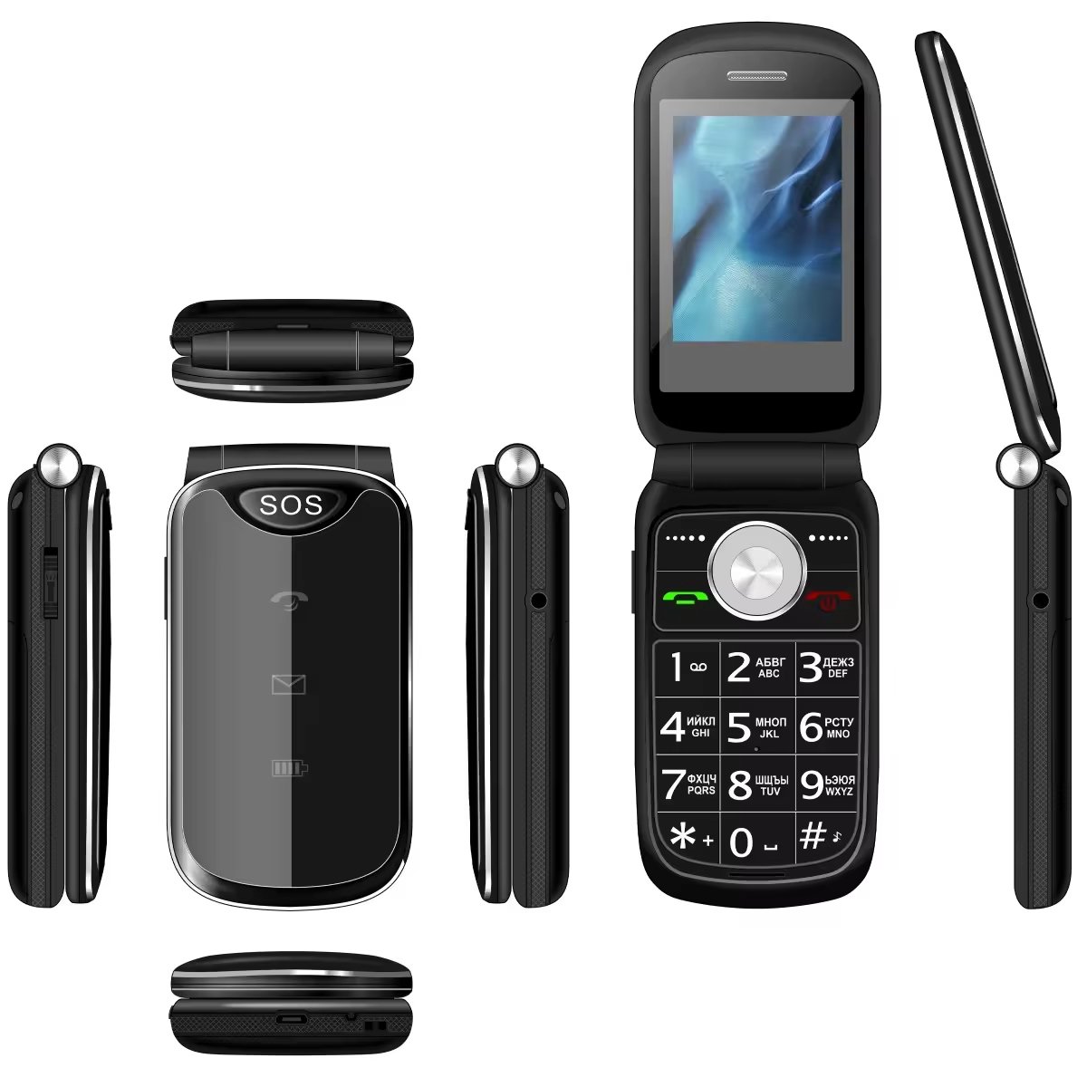 2.4"Good Quality SOS One Button Feature Senior Flip Phone with Loud Speaker and Bigger Keypad Mobile phone