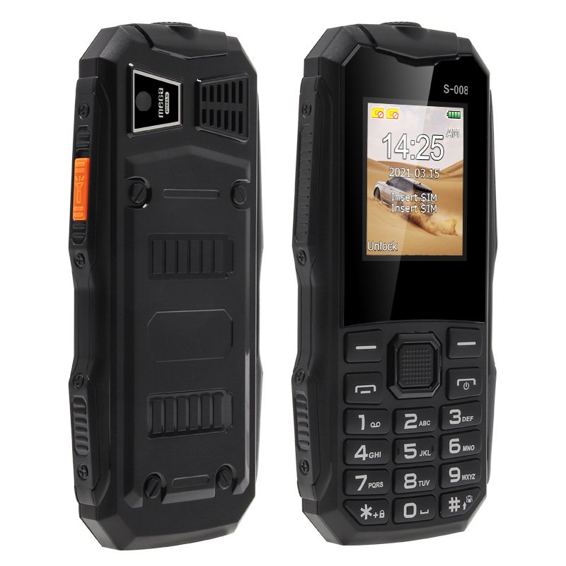 S008 1.8inch Screen 25bi 1800mAh Big Battery Powerful Torch Rugged Style Dual Sim GSM Keypad Mobile Phone