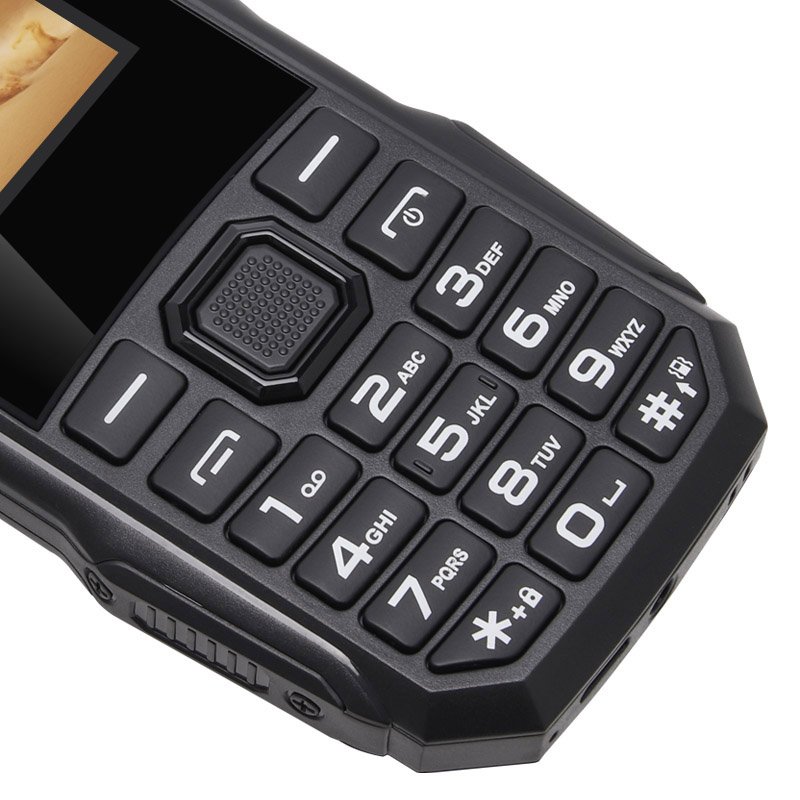 S008 1.8inch Screen 25bi 1800mAh Big Battery Powerful Torch Rugged Style Dual Sim GSM Keypad Mobile Phone