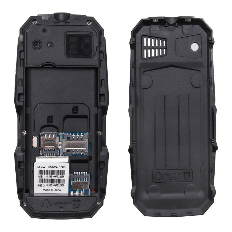 S008 1.8inch Screen 25bi 1800mAh Big Battery Powerful Torch Rugged Style Dual Sim GSM Keypad Mobile Phone