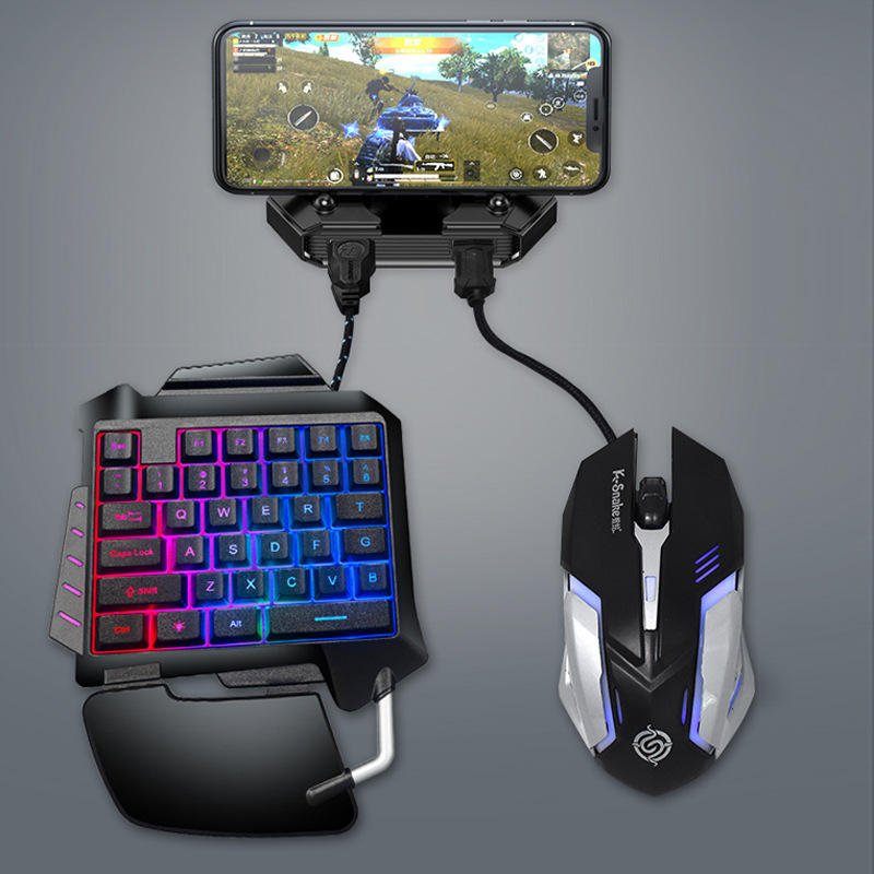 Newest Single Keypad Backlit Gaming Keyboard Mouse And Keyboard Controller For Mobile Phone Game Adaptor