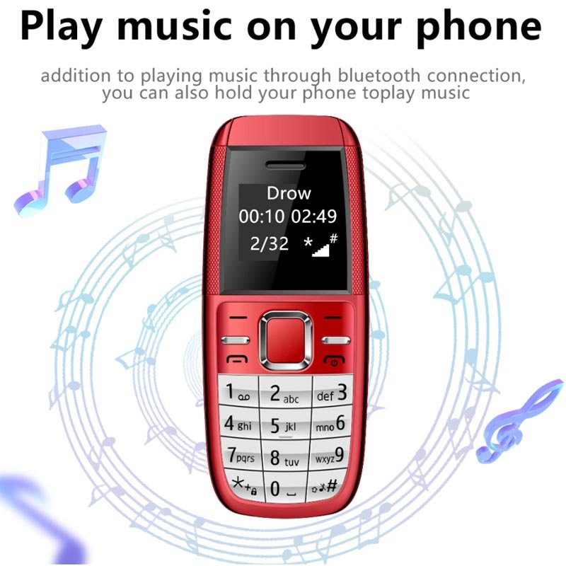 Mini BM200 Mini Keypad Phone Dual-Cards Dual Standby Without Camera 0.66 Inch GSM Quad Band Spare Small Cell Phone for Elderly