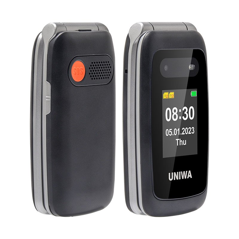 2.4/1.77'' Double Screen Big Button 4G Keypad Flip Senior Small Mobile Phone