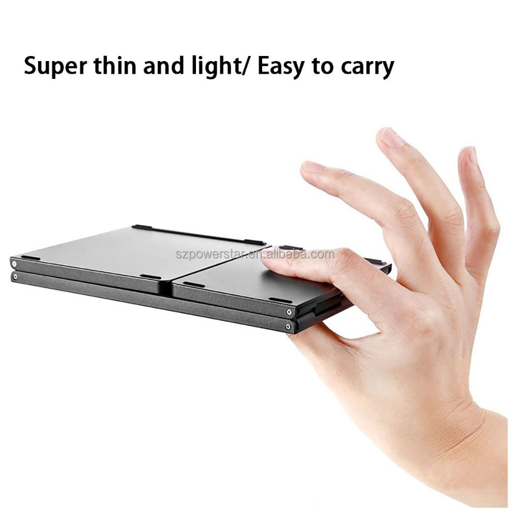 Three-fold keyboard Wireless Blue Tooth Keyboard Foldable Mini Keyboard for Win Android Ios
