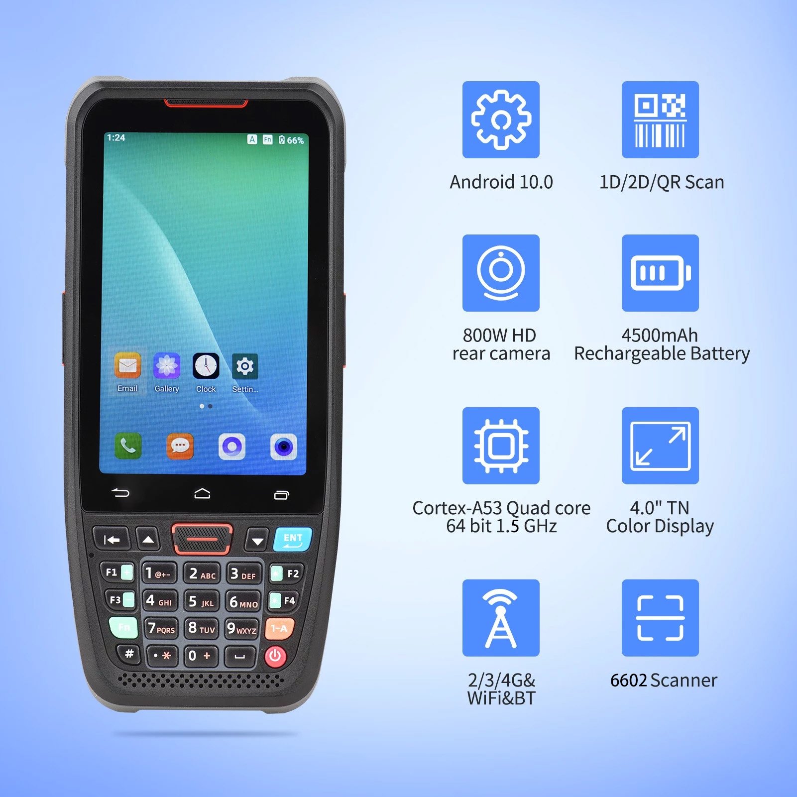 Android 10 3GB 32GB PDA Rugged handheld terminal mobile nfc reader pda data Barcode Scanner Inventory Wireless 4G GPS POS PDA