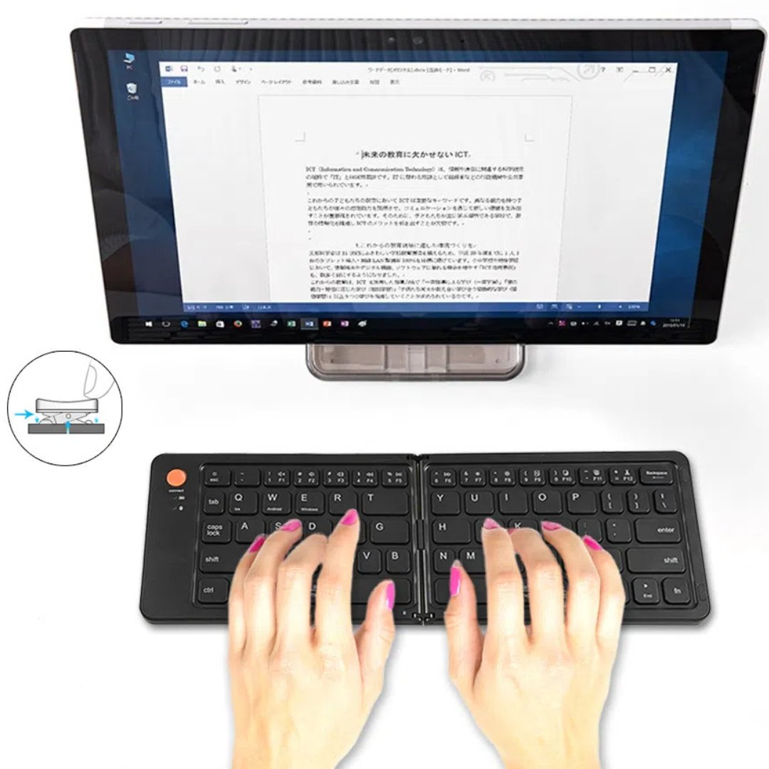 Multicoloured Wireless Keyboard Folding Bluetooth for Laptop Mobile Phone Office Mini Portable Keypad