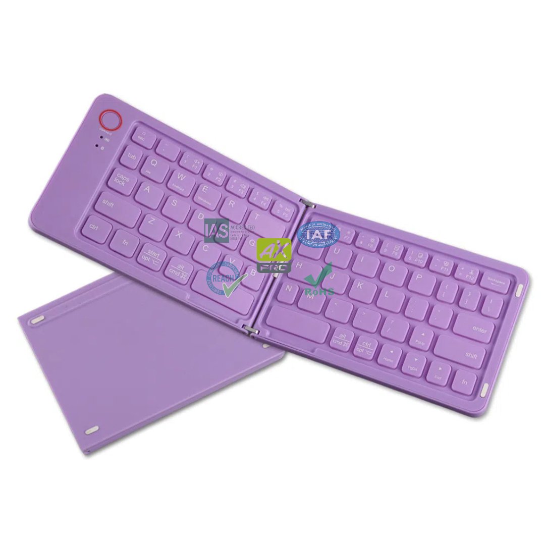 Multicoloured Wireless Keyboard Folding Bluetooth for Laptop Mobile Phone Office Mini Portable Keypad