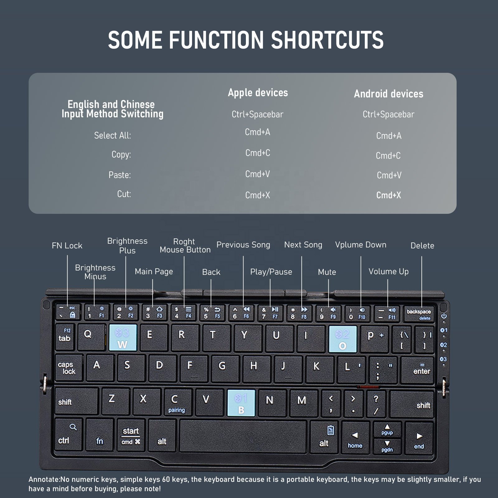 B.o.w Mini Bluetooth Phone Bow Keyboard for Mobile Keyboard Mini Teclado