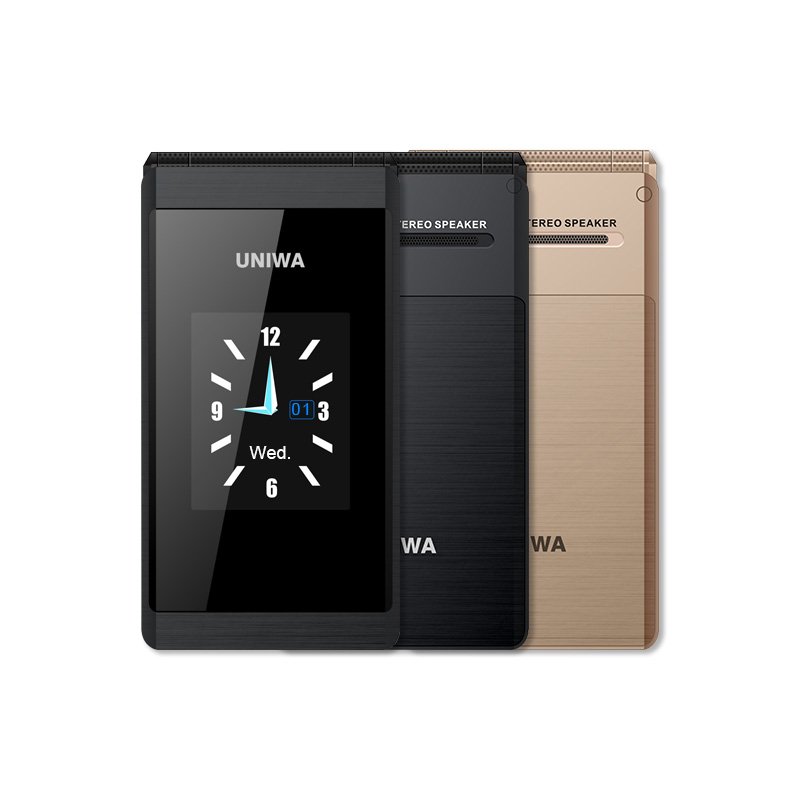 UNIWA X28 2.8/1.77 Inch Flip Mobile Phone SOS Function Big Button Keypad Phone