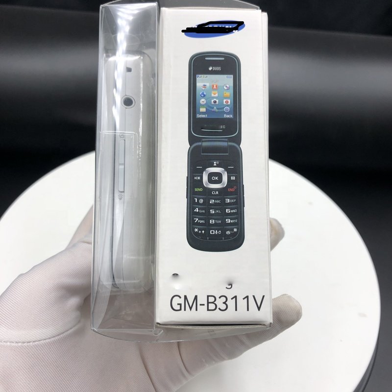 Keypad mobile phone for samsung B311V 2G dual-sim card flip phone feature classic cellphone with super cheap price