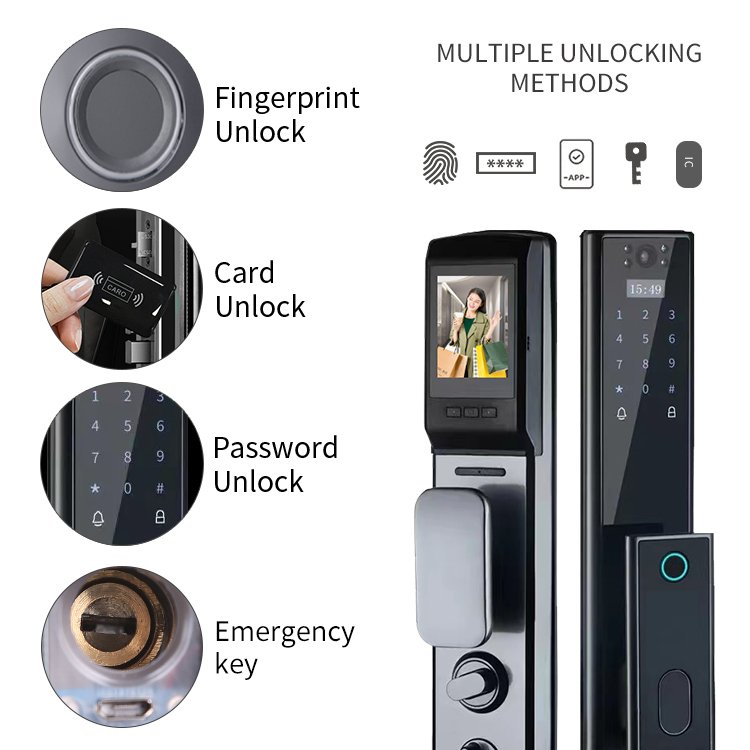 New Arrival Digital Keypad Door Lock Biometric Fingerprint Intelligent Camera Keyless Door Locks