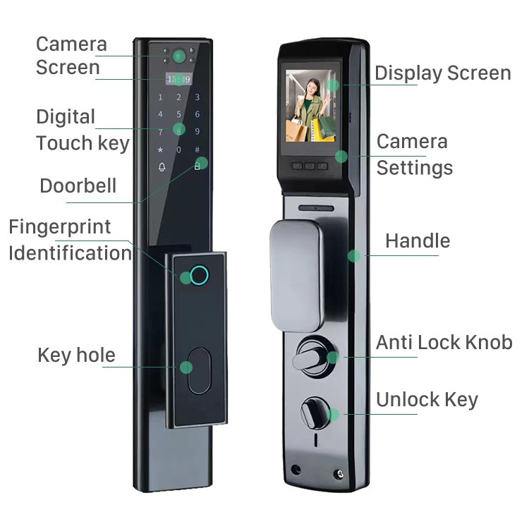 New Arrival Digital Keypad Door Lock Biometric Fingerprint Intelligent Camera Keyless Door Locks